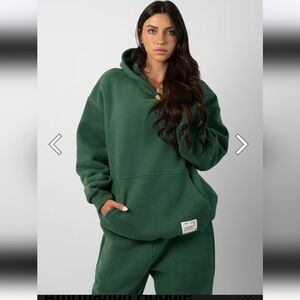 Women's Hunter Green Oversized Hoodie Sweatshirt And Sweatpants
